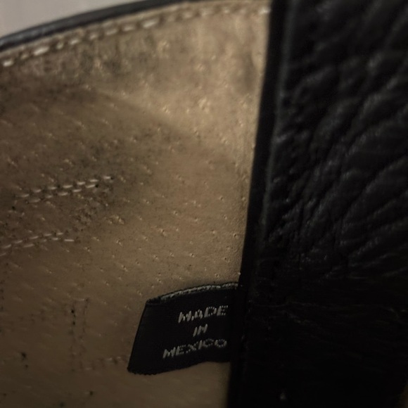 Double H Made in Mexico Men's Black and Tan Leather Western Cowboy Boots - Picture 10 of 13